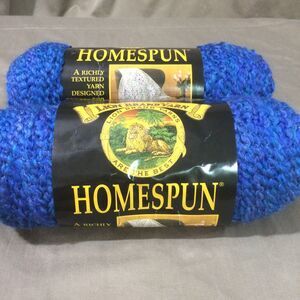 Lion Brand Homespun Yarn Lot of 2 Skeins Textured Bulky Montana Sky #368